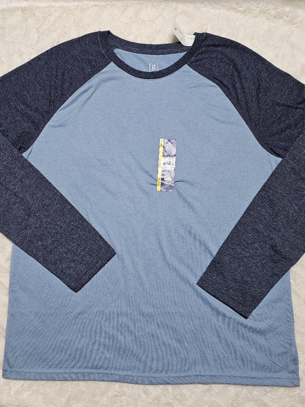 George Men's Moisture Wicking Crew Neck Long Sleeve Tee Size L
